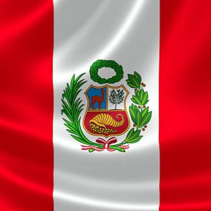 3D rendering of the flag of Peru on satin texture.